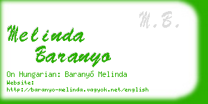 melinda baranyo business card