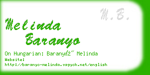 melinda baranyo business card